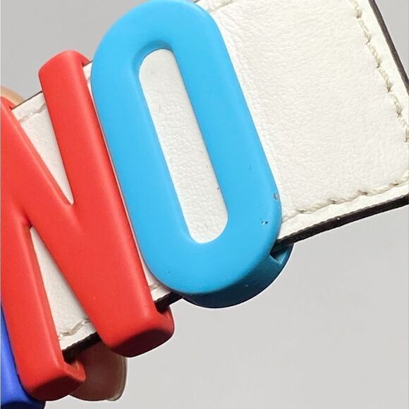 Moschino Multicolor Logo Buckle Leather Belt size 50/34” main image 7